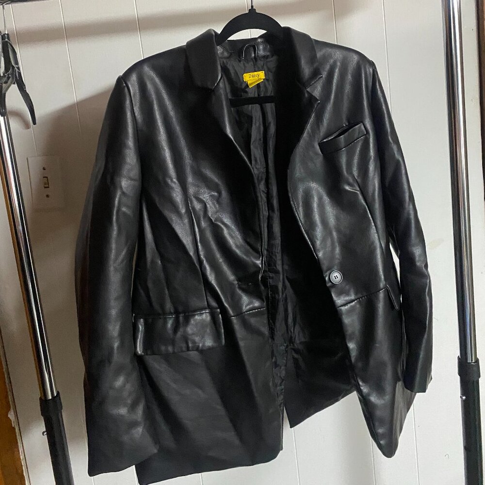 Daisy Women's Faux Leather Blazer